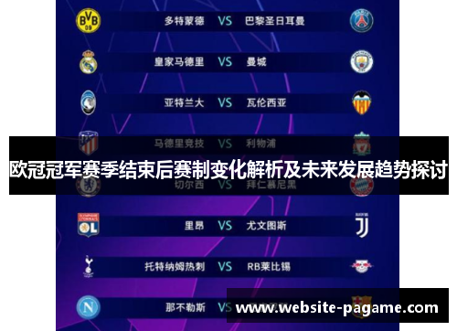 欧冠冠军赛季结束后赛制变化解析及未来发展趋势探讨