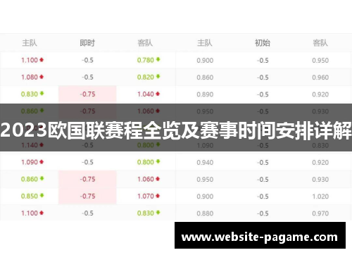 2023欧国联赛程全览及赛事时间安排详解 2023欧国联赛程全览及赛事时间安排详解